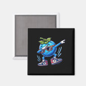 Blueberry Dabbing Dancing Blueberry Frucht Magnet (Vorderseite/Rückseite)