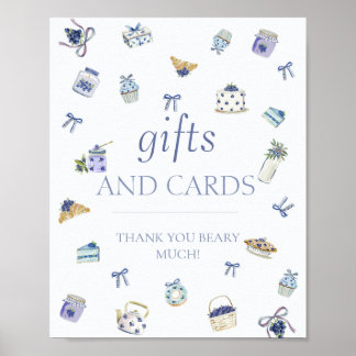 Blueberry Dessert Baby Shower Gifts and Cards  Poster