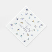 Blueberry Dessert Baby Shower Watercolor  Serviette (Ecke)