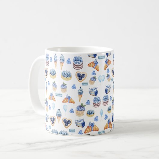 Blueberry Dessert Lover’s Kaffeetasse (Vorderseite Links)