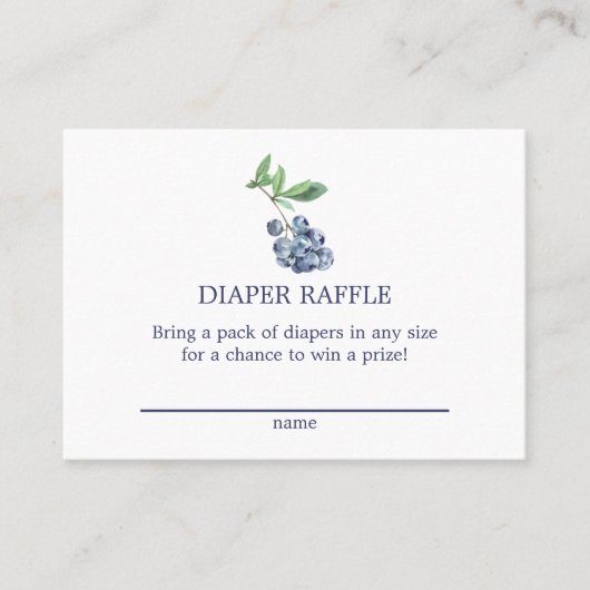 Blueberry Diaper Umschließungskarte Dusche Visitenkarte (Vorderseite)