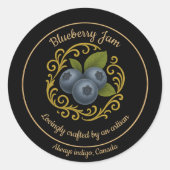 Blueberry Dream – Handgemachtes Marmeladenetikett Runder Aufkleber (Vorderseite)