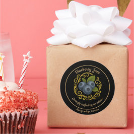 Blueberry Dream – Handgemachtes Marmeladenetikett Runder Aufkleber