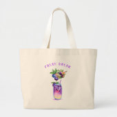 Blueberry Drink Fruchtsaft Tote Bag - Custom Text Jumbo Stoffbeutel (Vorne)