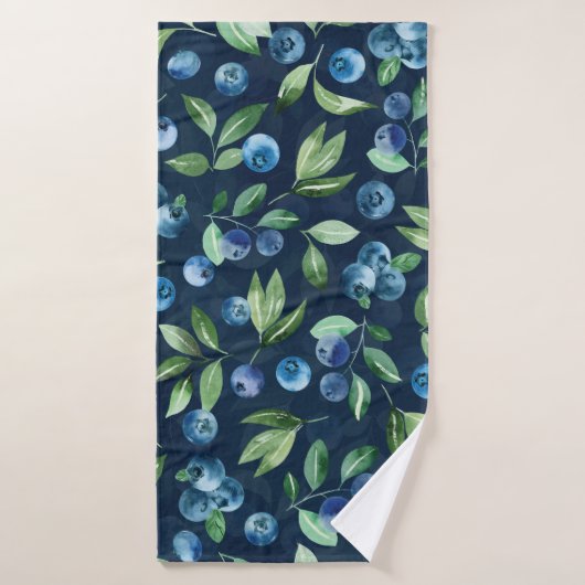 Blueberry dunkles Hintergrundmuster Badehandtuch (Badehandtuch)