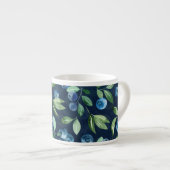 Blueberry dunkles Hintergrundmuster Espressotasse (Vorderseite Rechts)