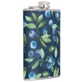 Blueberry dunkles Hintergrundmuster Flachmann (Rechts)