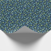 Blueberry dunkles Hintergrundmuster Geschenkpapier (Ecke)
