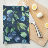 Blueberry dunkles Hintergrundmuster Geschirrtuch (Viertel Falte)
