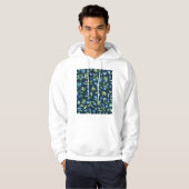 Blueberry dunkles Hintergrundmuster Hoodie (Vorne ganz)