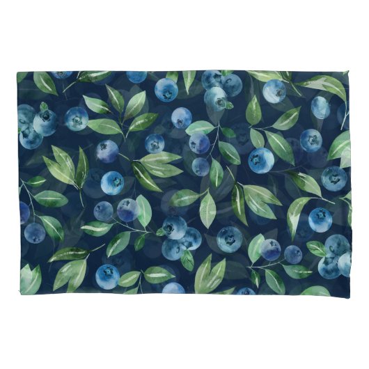 Blueberry dunkles Hintergrundmuster Kissenbezug (Vorderseite)