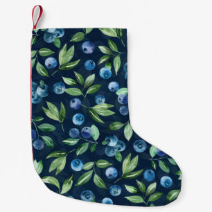 Blueberry dunkles Hintergrundmuster Kleiner Weihnachtsstrumpf