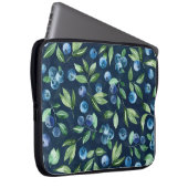 Blueberry dunkles Hintergrundmuster Laptopschutzhülle (Vorne Rechts)