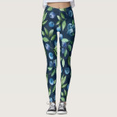 Blueberry dunkles Hintergrundmuster Leggings (Vorderseite)