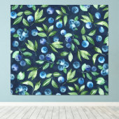 Blueberry dunkles Hintergrundmuster Leinwanddruck (Insitu (Holzboden))
