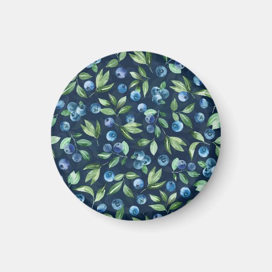 Blueberry dunkles Hintergrundmuster Magnet (Vorne)