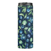Blueberry dunkles Hintergrundmuster Thermosbecher (Rückseite)