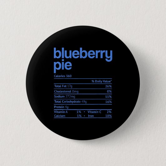 Blueberry E Nutrition Facts Funny Thanksgiving Chr Button (Vorderseite)