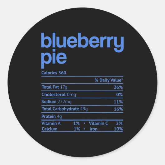 Blueberry E Nutrition Facts Funny Thanksgiving Chr Runder Aufkleber (Vorderseite)