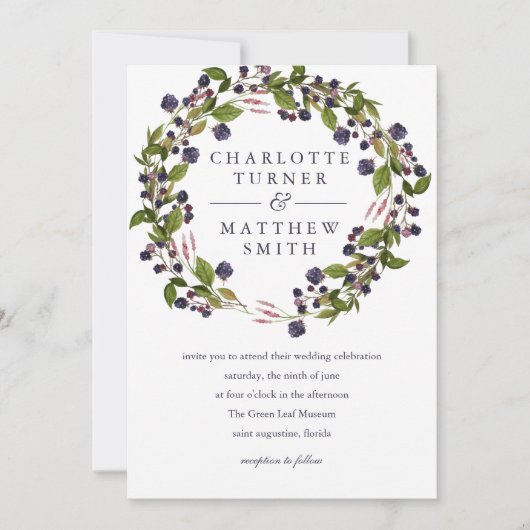 BlueBerry | Einladung von Wreath (Vorderseite)