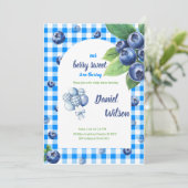 Blueberry Einladung zur Kinderdusche (Stehend Vorderseite)