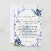 Blueberry Erster Geburtstag Cake Knife Gedicht Einladung (Vorderseite)