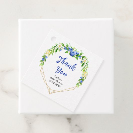 Blueberry Floral Baby Dusche Vielen Dank Geschenkanhänger (Beispiel)