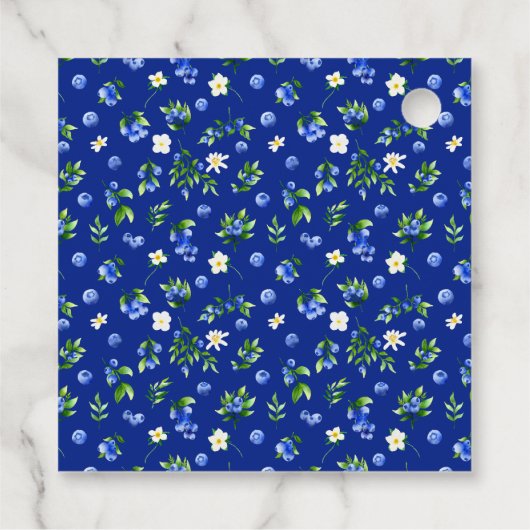 Blueberry Floral Baby Dusche Vielen Dank Geschenkanhänger (Rückseite)