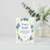 Blueberry Floral Baby Dusche Windeln Raffel Begleitkarte (Stehend Vorderseite)