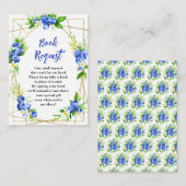 Blueberry Floral Baby Shower Book Request Begleitkarte (Vorne/Hinten)