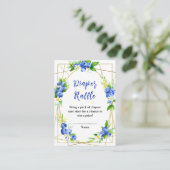 Blueberry Floral Baby Shower Diaper Raffle Begleitkarte (Stehend Vorderseite)