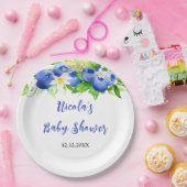 Blueberry Floral Baby Shower Pappteller (Party)