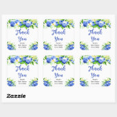 Blueberry Floral Baby Shower Thank You Quadratischer Aufkleber (Blatt)