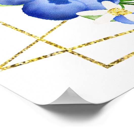 Blueberry Floral Baby Shower Welcome Poster (Ecke)