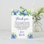 Blueberry Floral Birthday Dankeskarte (Stehend Vorderseite)