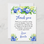 Blueberry Floral Birthday Dankeskarte (Vorderseite)