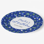 Blueberry Floral Birthday Party Pappteller (Schrägansicht)
