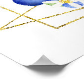 Blueberry Floral Bridal Shower Welcome Sign Poster (Ecke)