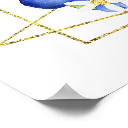 Blueberry Floral Bridal Shower Welcome Sign Poster (Ecke)