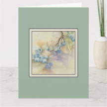 Blueberry Floral Faltkarte - Leere
