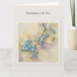 Blueberry Floral Folded Greeting Card - Blank  Karte