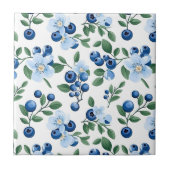 Blueberry Floral Tile Fliese (Vorderseite)