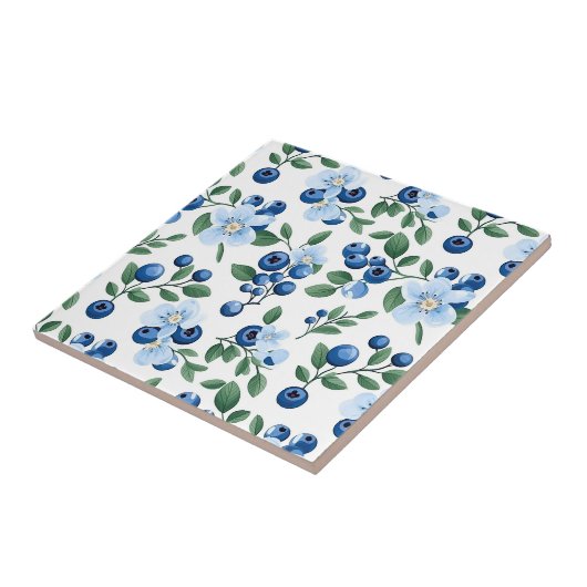 Blueberry Floral Tile Fliese (Seite)