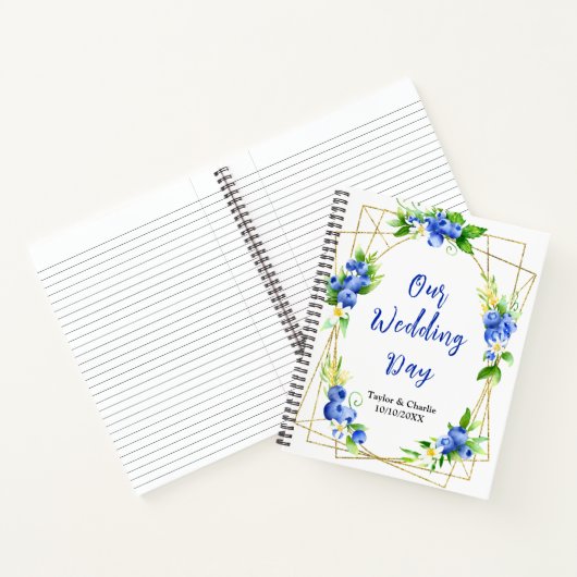 Blueberry Floral Wedding Planner Notizblock (Innenseite)