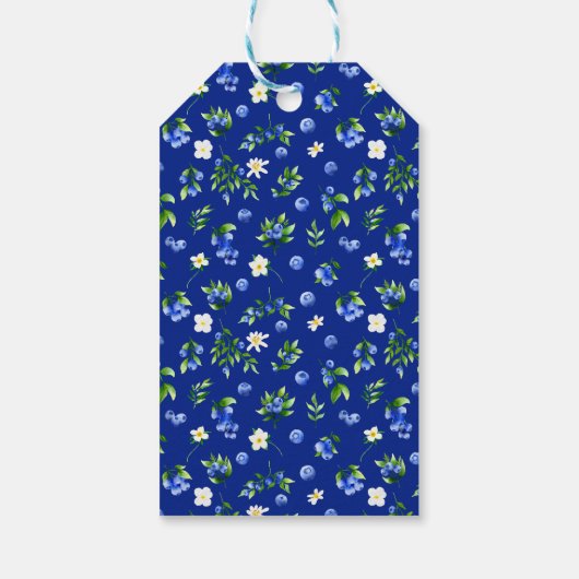 Blueberry Floral Wedding Thank You Geschenkanhänger (Rückseite)