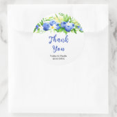 Blueberry Floral Wedding Vielen Dank Runder Aufkleber (Tasche)