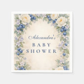 Blueberry Floral Wreath Baby Shower Serviette (Vorderseite)