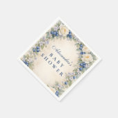 Blueberry Floral Wreath Baby Shower Serviette (Ecke)