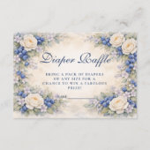 Blueberry Floral Wreath Diapper Raffle Begleitkarte (Vorderseite)