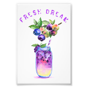 Blueberry Foto Print Fruice Drink Sommer